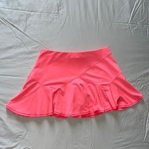 Neon Pink Lucky in Love Tennis Skirt (XS)